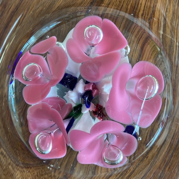 Vintage Joe St Clair Art Glass Bullicante Floral Ashtray/Trinket Dish - Picture 3 of 6